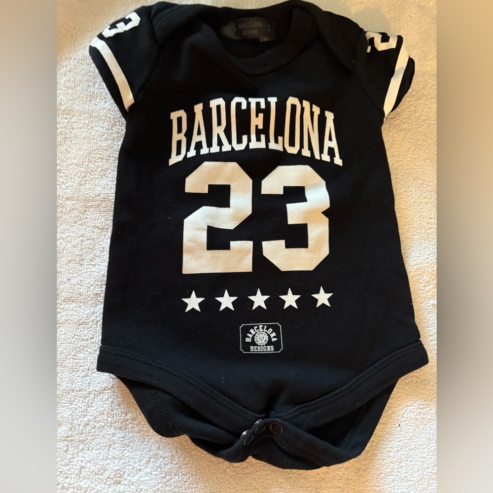 Black Barcelona 23 Baby Onesie size 3-6mths